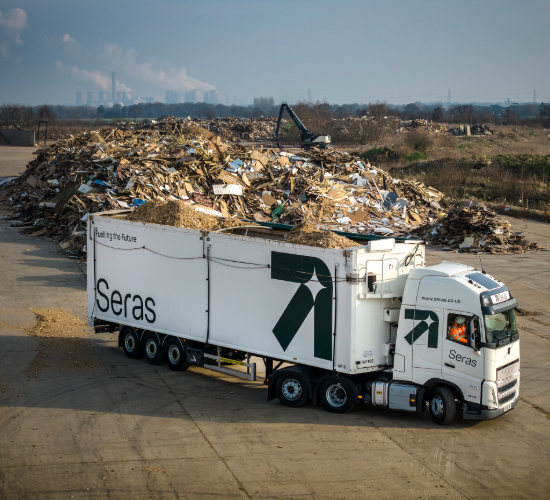 Seras LGV driver on waste wood processing site